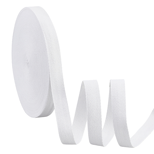 

PandaHall 49 Yards(45m)/Roll Cotton Tape Ribbons, 20mm Wide White Herringbone Cotton Webbings Flat Cotton Herringbone Cords for Home Decor...