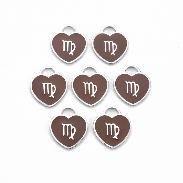 

PandaHall 304 Stainless Steel Pendants, with Enamel, Heart with 12 Constellations, Stainless Steel Color, 16.5x14.5x1.5mm, Hole: 3x3.5mm...