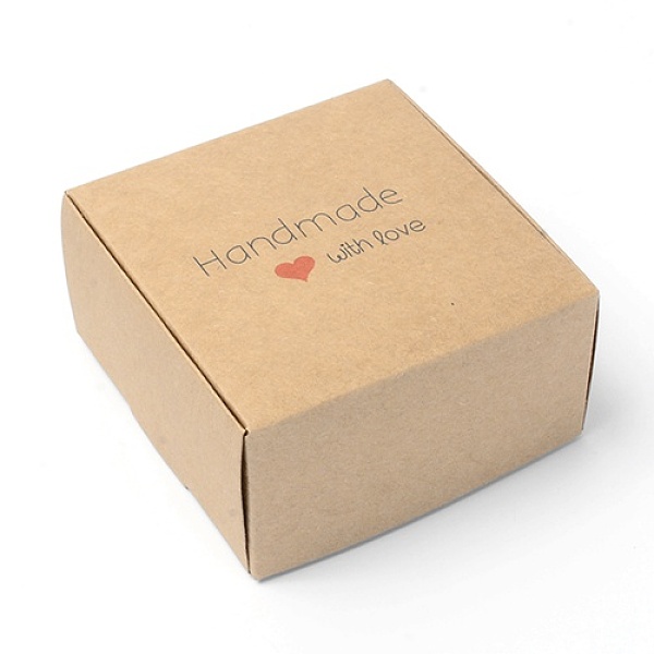 

PandaHall Paper Candy Boxes, Bakery Box, Baby Shower Gift Box, Square, Peru, 8x8x4cm Paper Square Brown