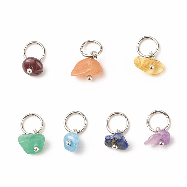 

PandaHall 7Pcs 7 styles Natural Stone Charms, Natural Garnet & Red Aventurine & Green Aventurine & Amethyst & Citrine & Aquamarine & Lapis...