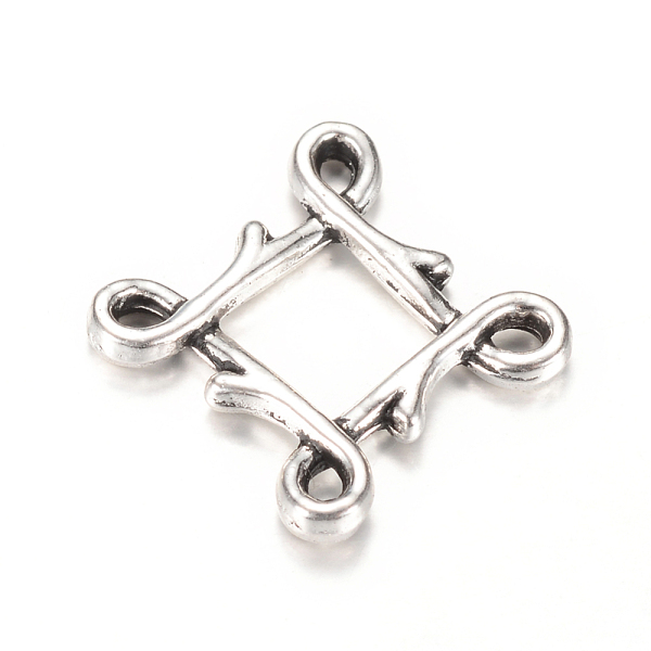 

PandaHall Tibetan Style Alloy Chandelier Components Links, Rhombus, Cadmium Free & Lead Free, Antique Silver, 21x21x2mm, Hole: 2x1mm Alloy...