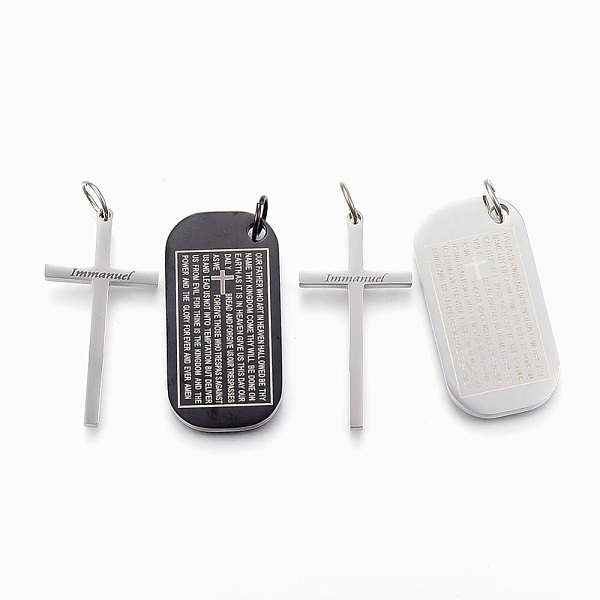 

PandaHall 304 Stainless Steel Pendants, Rectangle with Cross, Quote Pendant with Word, Mixed Color, 42.5x21.5x3mm, Hole: 7mm, 43x22x3mm..., Multicolor
