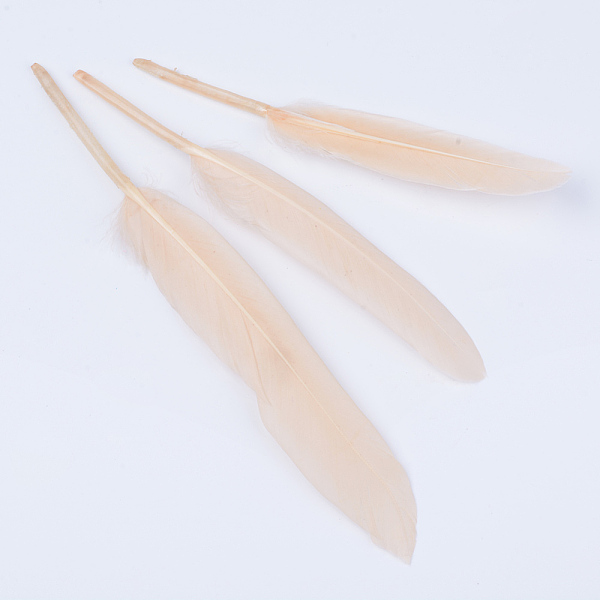 

PandaHall Goose Feather Costume Accessories, Dyed, PeachPuff, 100~175x13~25mm Feather Feather Brown