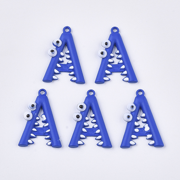 

PandaHall Spray Painted Alloy Pendants, Letter A, Royal Blue, 25x17.5x4.5mm, Hole: 1.5mm Alloy Letter Blue