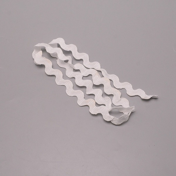 

PandaHall Polypropylene Fiber Ribbons, Wave Shape, Garment Accessories, White, 3/8 inch(10mm) Polypropylene None White