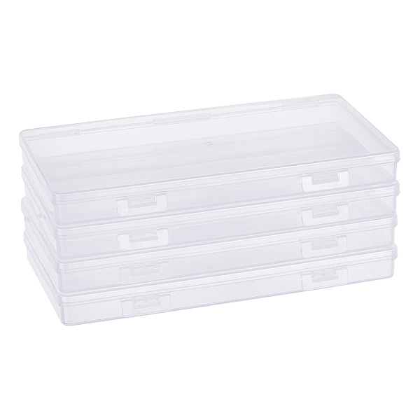 

PandaHall Transparent Plastic Bead Containers, with Hinged Lids, for Beads and More, Rectangle, Clear, 16.5x9x1.6cm Plastic Rectangle Clear