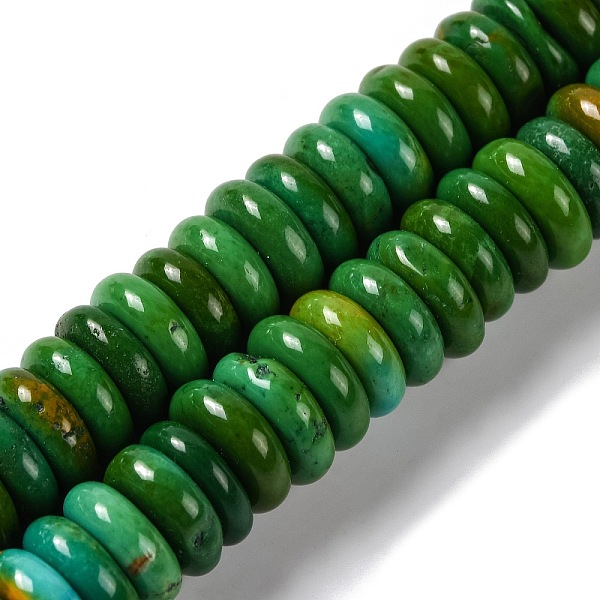 

PandaHall Natural Howlite Beads Strands, Dyed, Disc, Yellow Green, 8.5x3mm, Hole: 0.8mm, about 129pcs/strand, 14.57''(37cm) Howlite Disc
