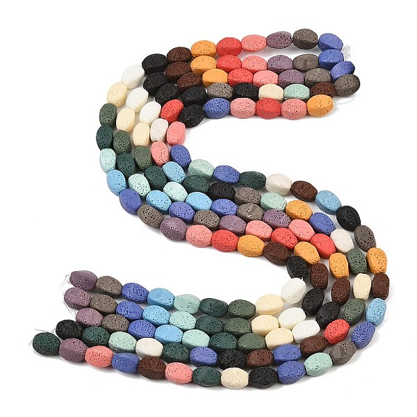 Brins de perles de pierre de lave naturelle