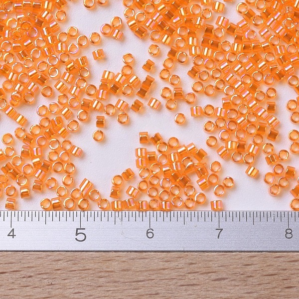 

PandaHall MIYUKI Delica Beads, Cylinder, Japanese Seed Beads, 11/0, (DB0151) Transparent Orange AB, 1.3x1.6mm, Hole: 0.8mm, about...