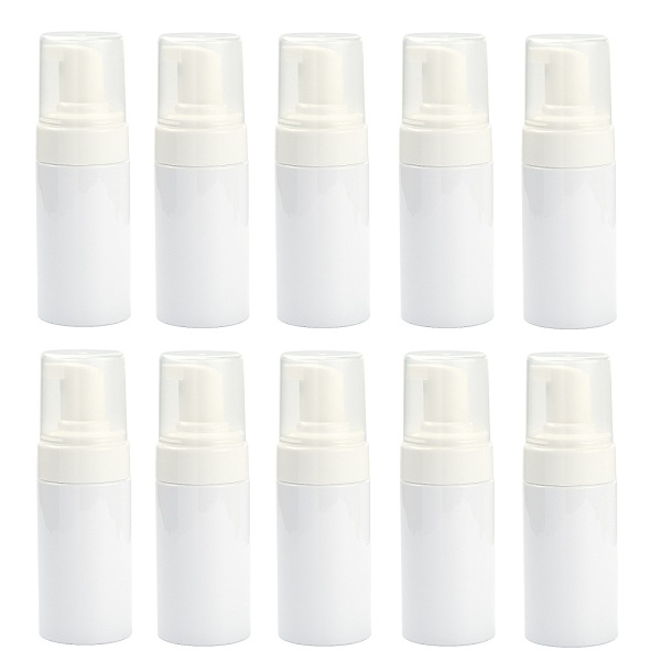 

PandaHall 100ml Refillable PET Plastic Foaming Soap Dispensers, with PP Plastic Pump for Shower, Liquid Soap, White, 14.1x4.7cm, Capacity...