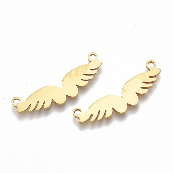 

PandaHall 201 Stainless Steel Links connectors, Laser Cut Links, Wing, Golden, 9.5x30x1mm, Hole: 1.5mm 201 Stainless Steel Wing