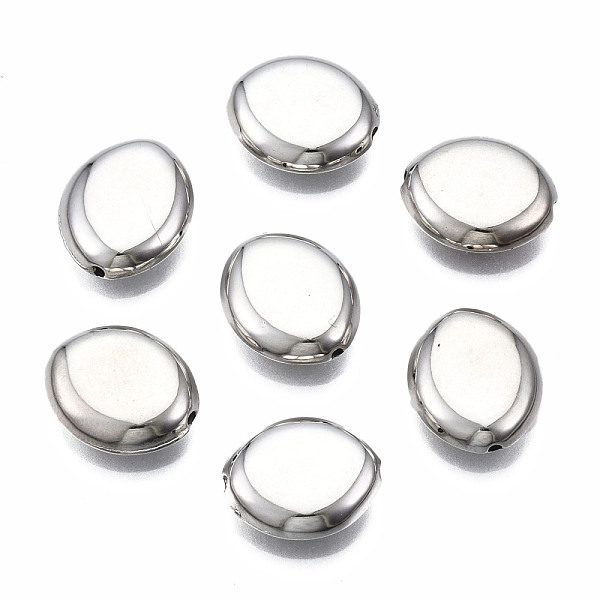 

PandaHall CCB Plastic Beads, for DIY Jewelry Making, Oval, Platinum, 13x11x4mm, Hole: 1mm, about 1300pcs/500g Plastic Oval
