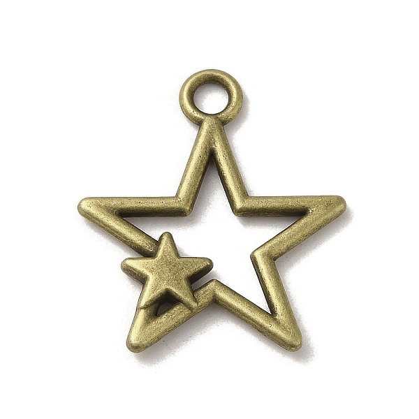 

PandaHall Tibetan Style Alloy Pendants, Cadmium Free & Lead Free, Star, Antique Bronze, 26x22.5x2.5mm, Hole: 3mm, about 599Pcs/1000G Alloy...