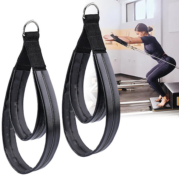 Nylon & PU Leather Double Loop Straps for Yoga