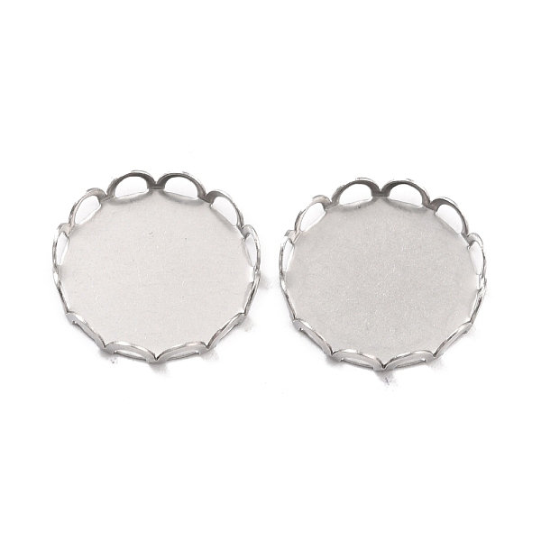 

PandaHall 316 Surgical Stainless Steel Cabochon Tray Settings, Lace Edge Bezel Cups, Flat Round, Stainless Steel Color, 15x2.5mm 316...