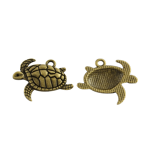 

PandaHall Tibetan Style Alloy Sea Turtle Pendants, Cadmium Free & Nickel Free & Lead Free, Antique Bronze, 18x21x3mm, Hole: 2mm, about...