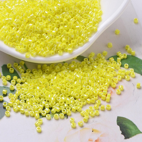 

PandaHall MIYUKI Delica Beads Small, Cylinder, Japanese Seed Beads, 15/0, (DBS0160) Opaque Yellow AB, 1.1x1.3mm, Hole: 0.7mm, about...