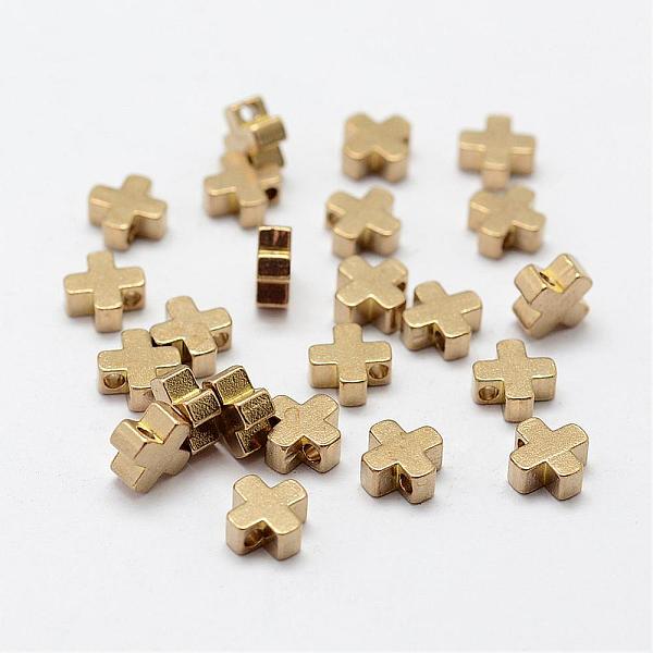 

PandaHall Brass Tiny Cross Charms, Nickel Free, Raw(Unplated), 6x6x3mm, Hole: 1.5mm Brass Cross