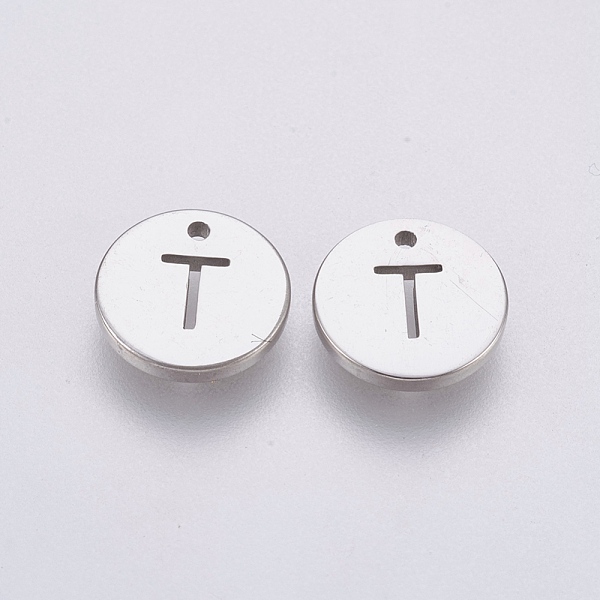 

PandaHall 304 Stainless Steel Charms, Flat Round with Letter, Stainless Steel Color, Letter.T, 10x1mm, Hole: 1mm 304 Stainless Steel Letter...