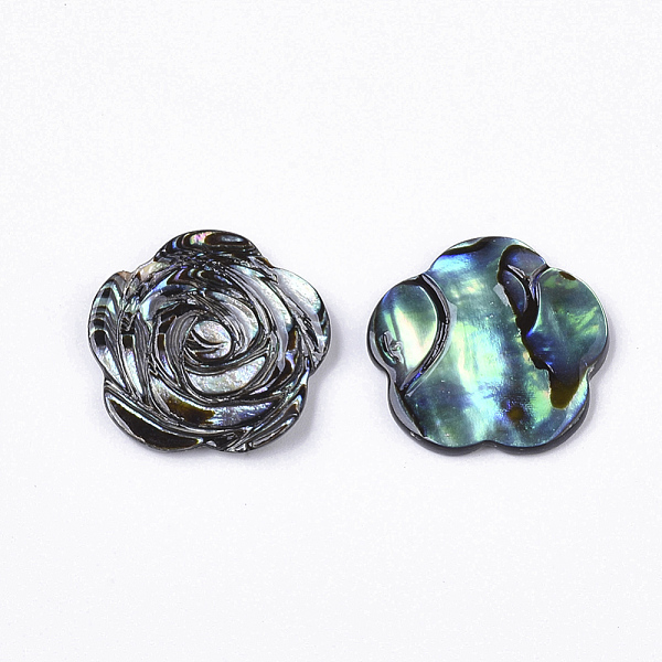 

PandaHall Paua Shell Cabochons, Flower, Colorful, 19x20x2mm Paua Shell Flower