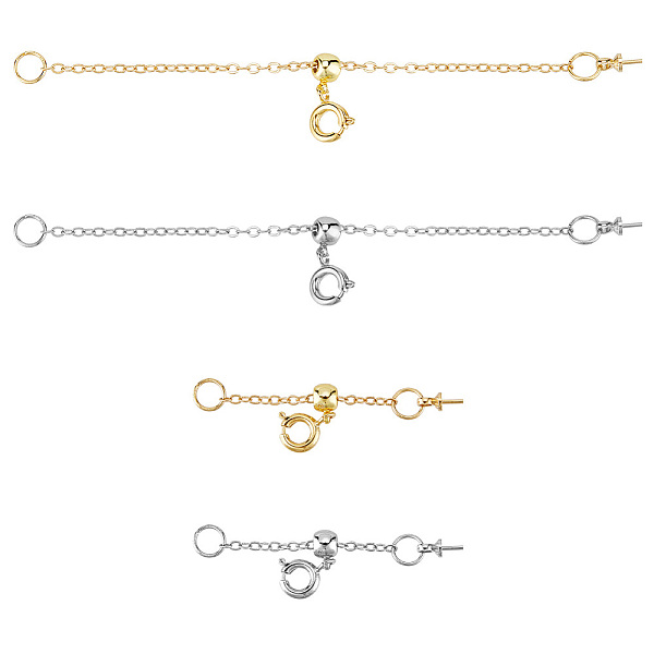 6Pcs 6 Style Brass Cable Chain Necklace Making