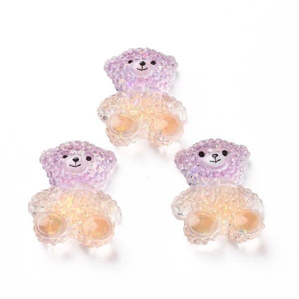 

PandaHall Transparent Epoxy Resin Cabochons, with Glitter Powder, Bear, Violet, 22x17.5x8mm Epoxy Resin Bear Purple