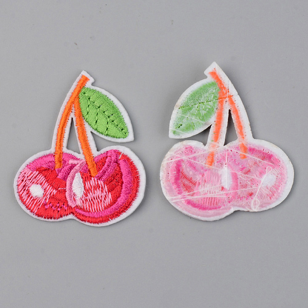 

PandaHall Computerized Embroidery Cloth Iron on/Sew on Patches, Appliques, Costume Accessories, Cherry, Colorful, 48x41x1.5mm Cloth Cherry