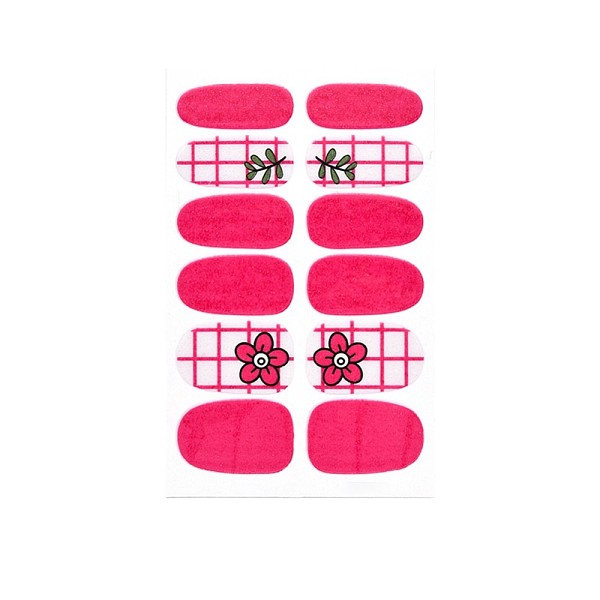 

PandaHall Flower Series Full Cover Nail Decal Stickers, Self Adhesive, Nail Decoration for Women Girls Kids, Cerise, 25.5x10~16.5mm..., Red