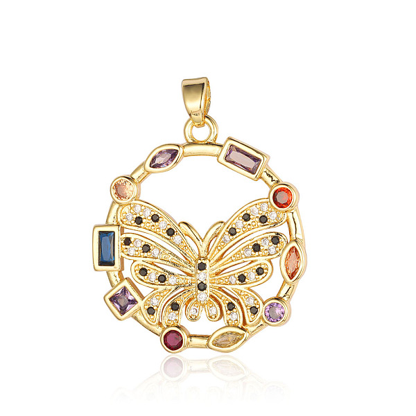

PandaHall Brass Micro Pave Colorful Cubic Zirconia Pendants, Butterfly Charms, Real 18K Gold Plated, 28x25x2mm Brass+Cubic Zirconia...