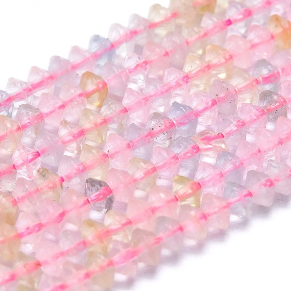 

PandaHall Natural Morganite Beads Strands, Faceted, Bicone, 3.5~4x2~3mm, Hole: 0.6mm, about 171pcs/strand, 15.55 inch(39.5cm) Morganite...