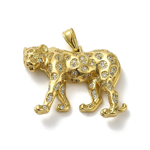 

PandaHall Rack Plating Brass Micro Pave Cubic Zirconia Pendants, Long-Lasting Plated, Cadmium Free & Lead Free, Leopard, Real 18K Gold..., Clear