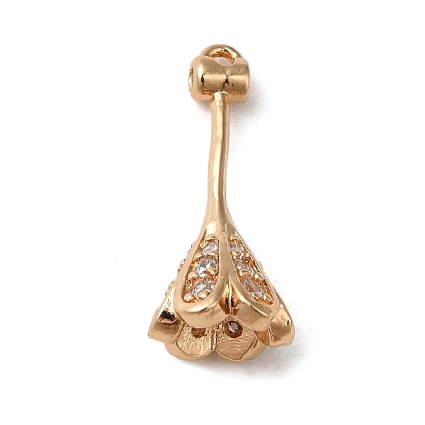 

PandaHall Brass Micro Pave Cubic Zirconia Pendant Bails, Bead Cap Bails, Flower, Golden, 19x8mm, Hole: 1.2mm, Pin: 0.5mm Brass+Cubic...