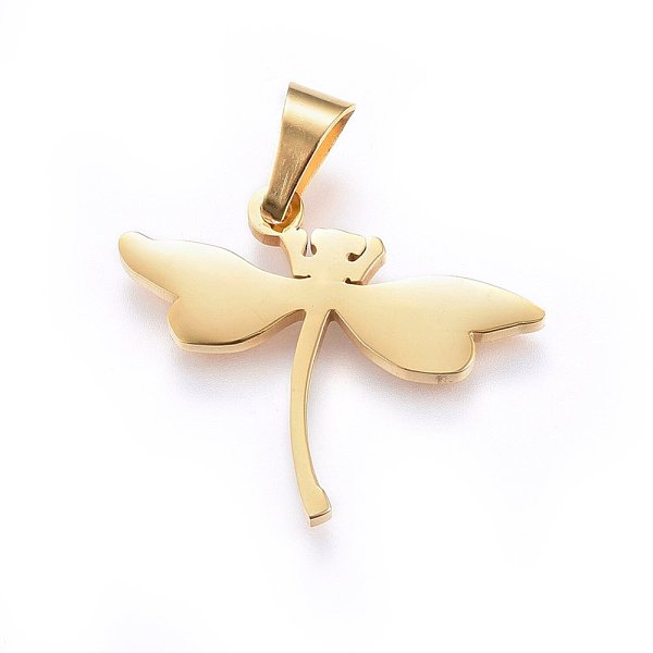 

PandaHall 304 Stainless Steel Pendants, Dragonfly, Golden, 22x31x2mm, Hole: 9x5mm 304 Stainless Steel Dragonfly