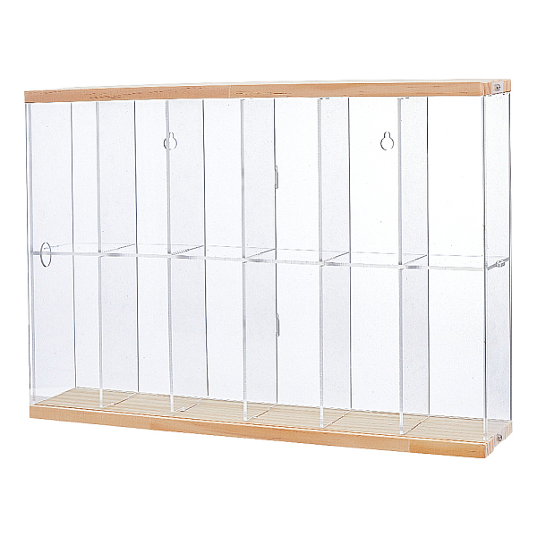 

PandaHall SUPERFINDINGS Clear Minifigures Display Case Acrylic Display Case with Black Base 2 Tier Showcase with 6 Grids Wall Mounted...