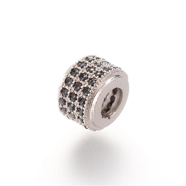 

PandaHall Brass Micro Pave Cubic Zirconia Beads, Column, Platinum, 9x6.6mm Brass+Cubic Zirconia Column