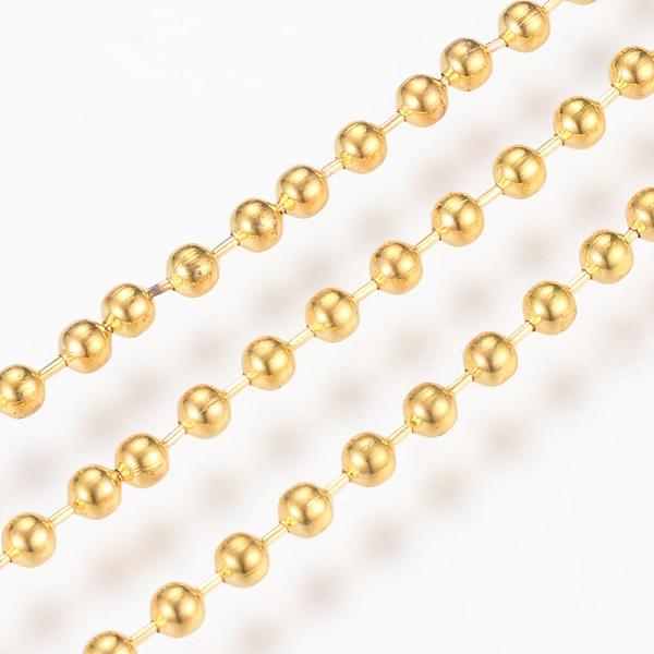 

PandaHall Iron Ball Chains, Beads Chain, Soldered, with Spool, Nickel Free, Golden, Bead about 2.4mm in diameter, about 328.08 Feet...