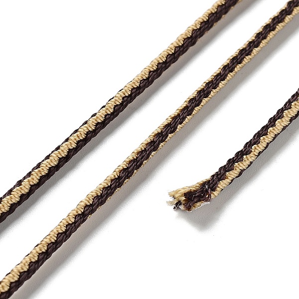 

PandaHall 14M Duotone Polyester Braided Cord, Round, Coconut Brown, 2.5mm, about 15.31 Yards(14m)/Roll Polyester