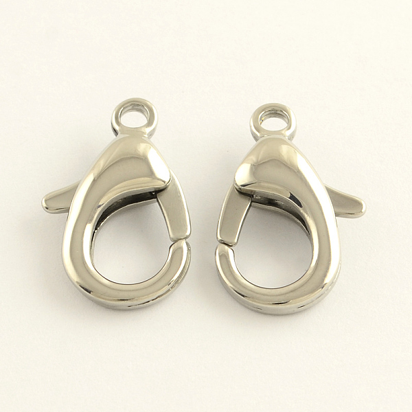 

PandaHall 304 Stainless Steel Lobster Claw Clasps, Stainless Steel Color, 25x15x6mm, Hole: 3mm 304 Stainless Steel Others