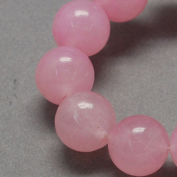 

PandaHall Natural Jade Bead Strands, Dyed, Round, Pink, 12mm, Hole: 1.5mm, about 33pcs/strand, 15.3 inch Other Jade Round Pink