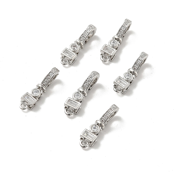 

PandaHall Brass Micro Pave Clear Cubic Zirconia Fold Over Clasps, Cadmium Free & Nickel Free & Lead Free, Platinum, Clasp: 7.5x4x3mm, Hole...