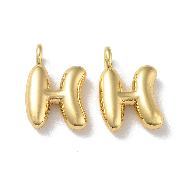 

PandaHall Brass Pendants, Real 18K Gold Plated, Letter H, 19x13x4.7mm, Hole: 3.4mm Brass Letter H