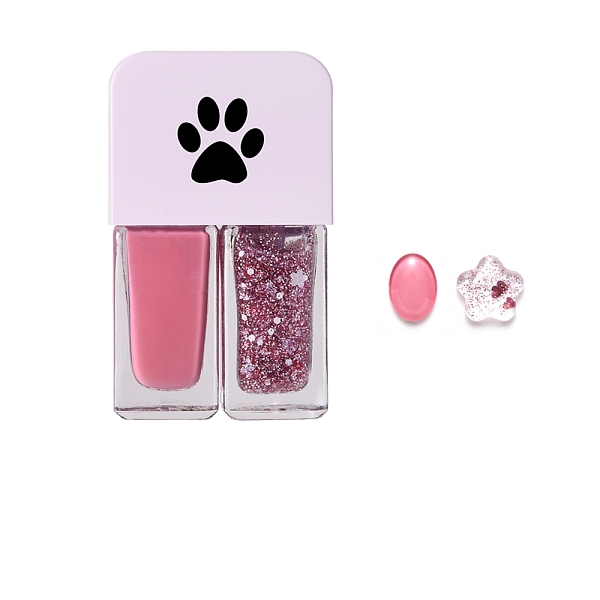 

PandaHall 12ml Two Tone Nail Polish, for Nail Art Design, Quick-drying, Nail Art Accessories, Pink, 60x36x18mm Carved Nail Gel Pink