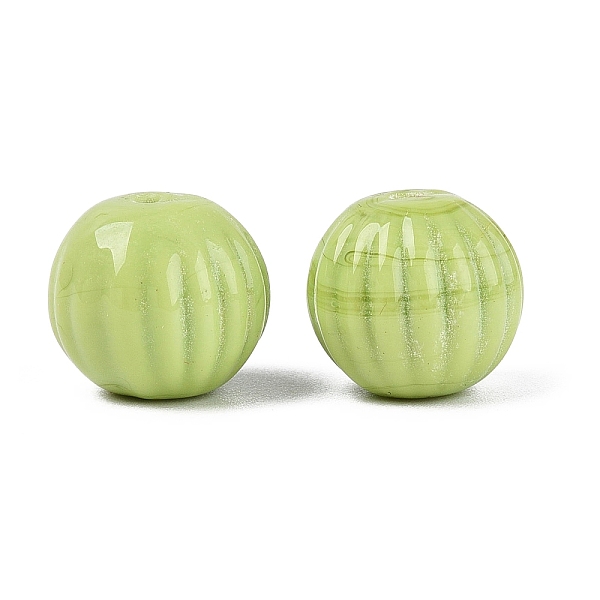 手作りのリブ付きランプワークビーズ