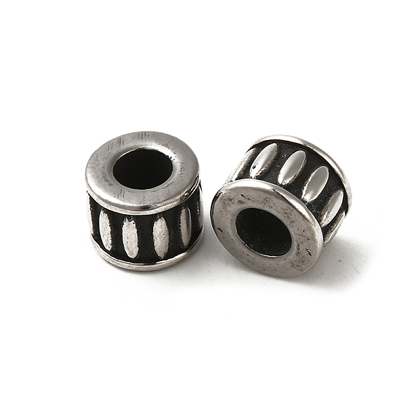 

PandaHall Rondelle Enamel Style Smooth Surface 304 Stainless Steel European Bead, Large Hole Beads, Stainless Steel Color, 9x7mm, Hole: 5mm..., Black