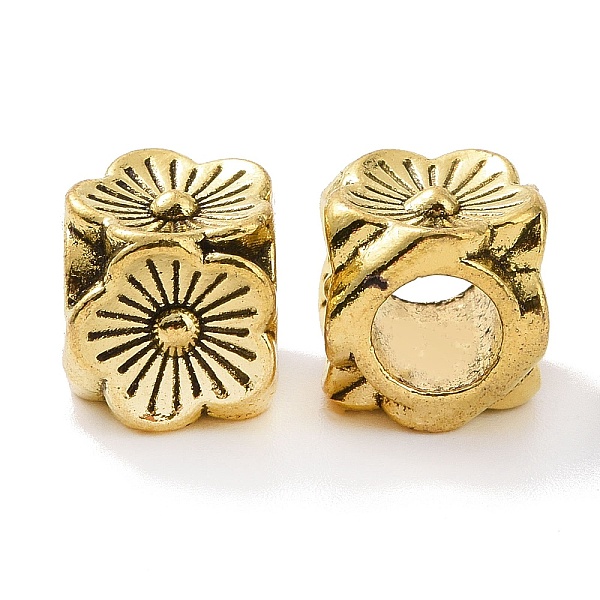 

PandaHall Tibetan Style Alloy European Beads, Large Hole Beads, Cube with Flower, Antique Golden, 8x8.5x8.5mm, Hole: 4.6mm, about...