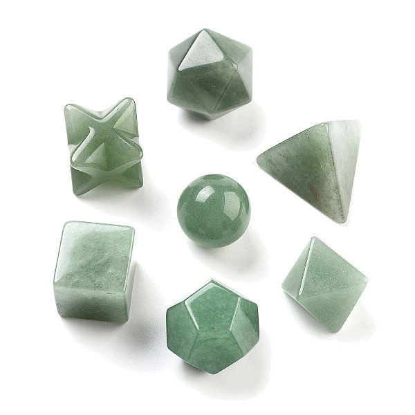 

PandaHall 7Pcs Natural Green Aventurine Beads, No Hole/Undrilled, Round & Cube & Merkaba Star, Mixed Shapes, 15~22x15~22x15~21mm Green...