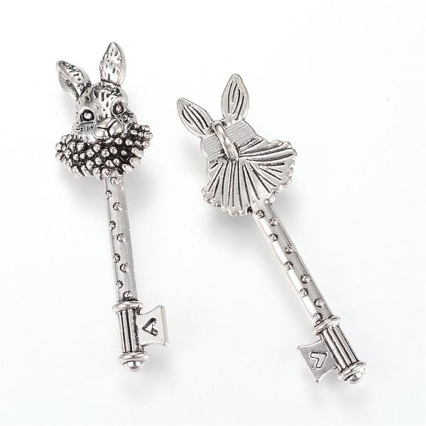 

PandaHall Tibetan Style Alloy Big Pendants, Skeleton Key, Cadmium Free & Lead Free, Antique Silver, 50x15.5x4.5mm, Hole: 2mm, about...