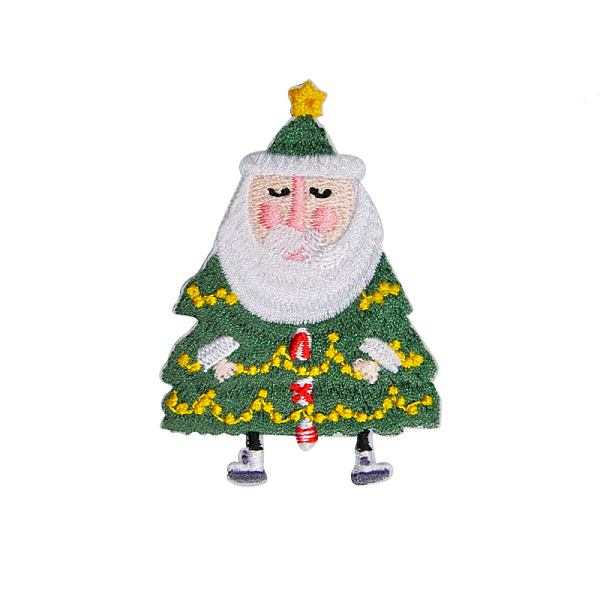 

PandaHall Christmas Themed Computerized Embroidery Cloth Self Adhesive Patches, Stick On Patch, Costume Accessories, Appliques, Christmas..., Green