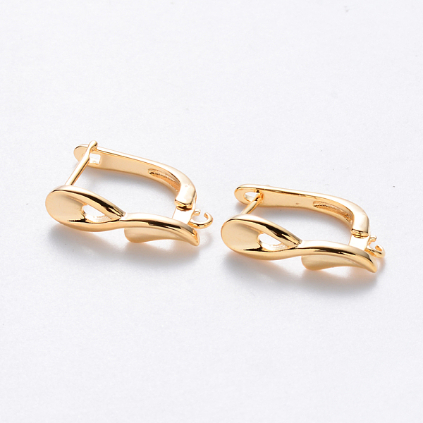 

PandaHall Brass Hoop Earring Findings with Latch Back Closure, Nickel Free, with Horizontal Loop, Real 18K Gold Plated, 18x11.5x5mm, Hole...