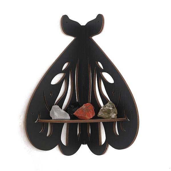 

PandaHall Wooden Shelf Jewelry Candlestick Display Stand, Wall Mounted Decorations, for Home Room Wall Decor, Insects, 295mm Wood Insects